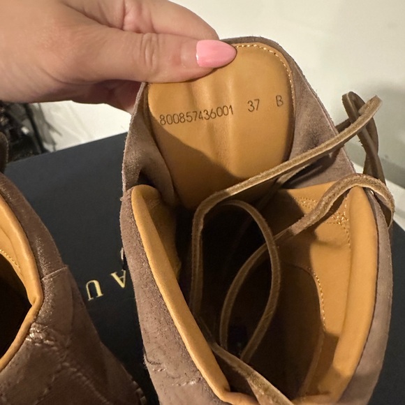 NWOT Ralph Lauren Purple Label Dimicia Calf Suede Bootie In Morel Size 37B - Picture 5 of 7